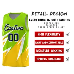 Neon Green Abstract Mountain Pattern Basketball Jersey 2