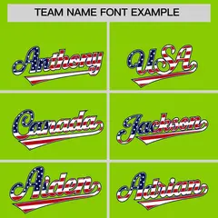 Neon Green American Flag Design Baseball Jersey 3