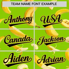 Neon Green Banana Graffiti Pattern Fashion Baseball Jersey 4