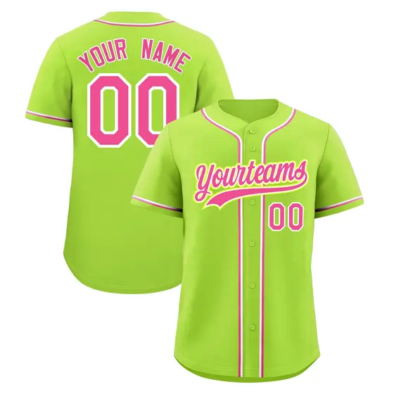 Neon Green Baseball Jersey Moisture-Wicking Team Uniform