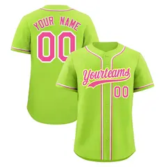 Neon Green Baseball Jersey Moisture-Wicking Team Uniform 1