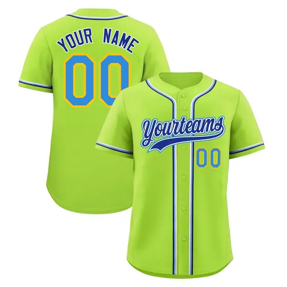 Neon Green Baseball Jersey Moisture-Wicking Team Uniform