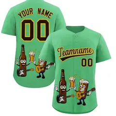 Neon Green Beer Day Parties Baseball Jersey