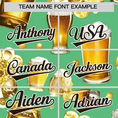 Neon Green Beer Day Parties Baseball Jersey 3