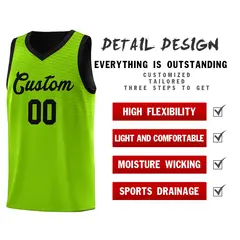 Neon Green Black Chest Slash Pattern Basketball Jersey 5