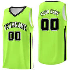 Neon Green Black Classic Athletic Casual Basketball Jersey