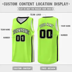 Neon Green Black Classic Athletic Casual Basketball Jersey 2