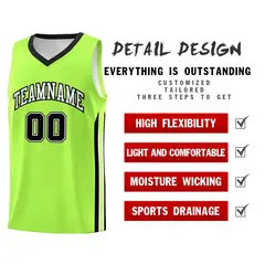 Neon Green Black Classic Athletic Casual Basketball Jersey 4