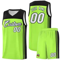 Neon Green Black Classic Sets Basketball Jersey 1