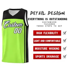 Neon Green Black Classic Sets Basketball Jersey 2