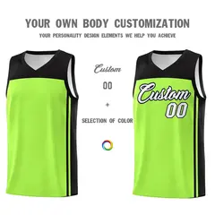 Neon Green Black Classic Sets Basketball Jersey 3