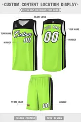 Neon Green Black Classic Sets Basketball Jersey 5