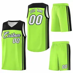 Neon Green Black Classic Sets Basketball Jersey 6