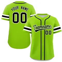 Neon Green Black Classic Style Authentic Baseball Jersey 1