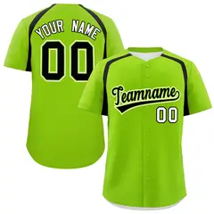 Neon Green Black Color Block Authentic Baseball Jersey