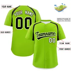 Neon Green Black Color Block Authentic Baseball Jersey 3