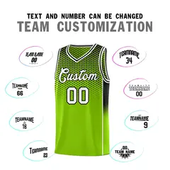 Neon Green Black Dot Pattern Side Gradient Reversible Basketball Jersey Kits 4