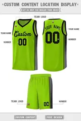 Neon Green Black Gradient Fashion Sports Basketball Jersey 2