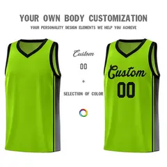 Neon Green Black Gradient Fashion Sports Basketball Jersey 3