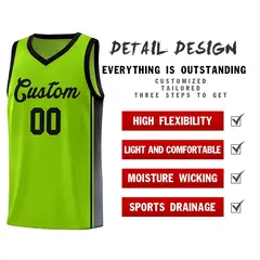 Neon Green Black Gradient Fashion Sports Basketball Jersey 5