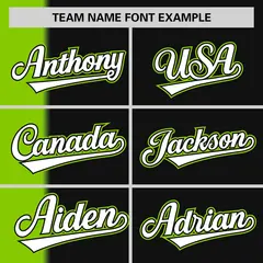 Neon Green Black Gradient Stripe Two-Button Softball Jersey 3