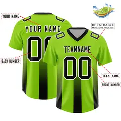 Neon Green Black Gradient Vertical Stripe Football Jersey 2