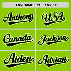 Neon Green Black Half Stripe Authentic Baseball Jersey 3