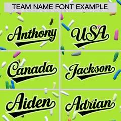 Neon Green Black Ice Cream Pattern V-Neck Hockey Jersey 3