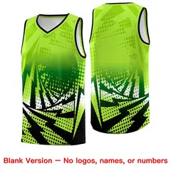 Neon Green Black Lightning Halftone Dot Basketball Jersey 6