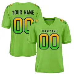 Neon Green Black-Neon Green Gradient Outdoor Football Jersey