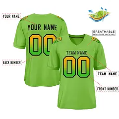 Neon Green Black-Neon Green Gradient Outdoor Football Jersey 2