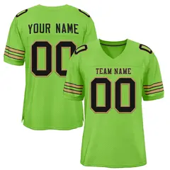 Neon Green Black-Old Gold Classic Style Football Jersey 1