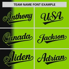 Neon Green Black Pinstripe Gradient Baseball Jersey 3