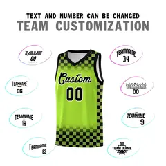 Neon Green Black Plaid Basketball Jersey for Teams 4