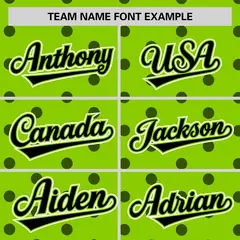 Neon Green Black Polka Dot Graffiti Baseball Jersey 3
