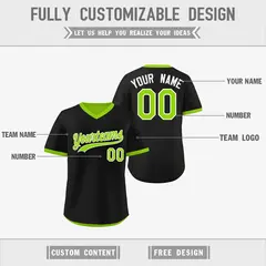 Neon Green Black Reversible Pullover Baseball Jersey 3