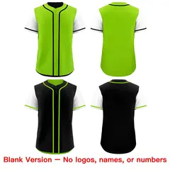 Neon Green Black Reversible Raglan Sleeves Baseball Jersey 9