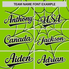 Neon Green Black Spider Web Raglan Sleeves Baseball Jersey 3