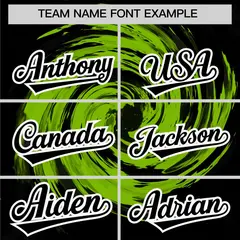 Neon Green Black Swirl Graffiti Baseball Jersey 3