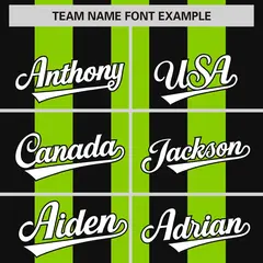 Neon Green Black Thick Stripe Authentic Baseball Jersey 3