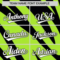 Neon Green Black Tiger Stripe Gradient Baseball Jersey 3