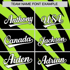 Neon Green Black Tiger Stripe Gradient Baseball Jersey 3