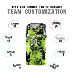 Neon Green Black Vice Burst Graffiti Basketball Jersey 4
