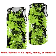 Neon Green Black Vice Burst Graffiti Basketball Jersey 6