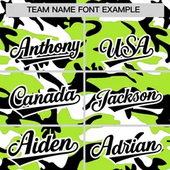 Neon Green Black White Camo Gradient Fashion Baseball Jersey 3