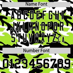 Neon Green Black White Camo Gradient Fashion Baseball Jersey 4