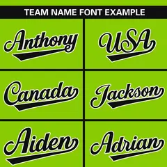 Neon Green Black-White Color Block Authentic Baseball Jersey 3