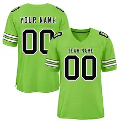 Neon Green Black-White Football Jersey