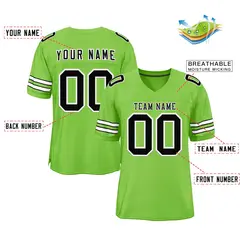 Neon Green Black-White Football Jersey 2