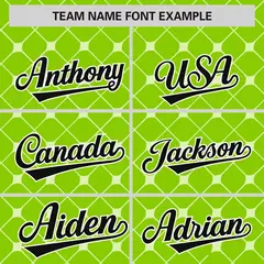 Neon Green Black-White Plaid Authentic Baseball Jersey 3